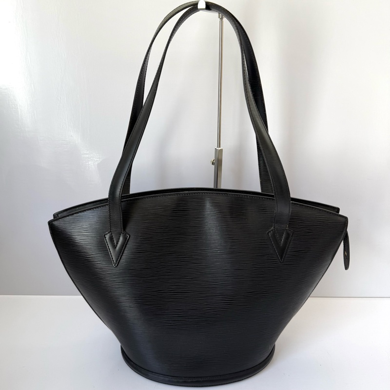 LOUIS VUITTON 路易威登 黑色EPI水波紋肩背包 SAINT JACQUES M52262-0