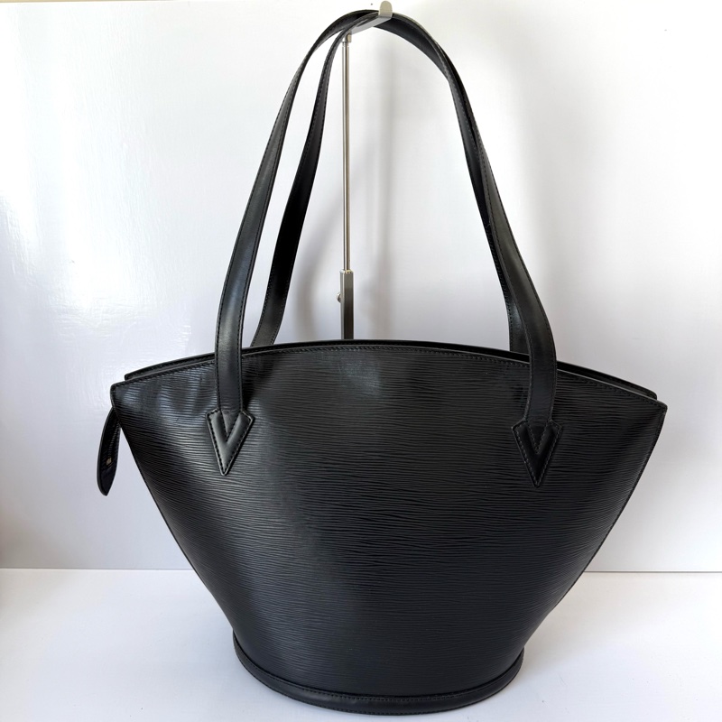 LOUIS VUITTON 路易威登 黑色EPI水波紋肩背包 SAINT JACQUES M52262-1