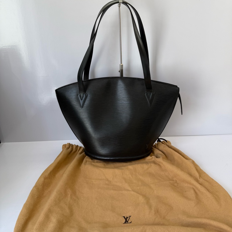 LOUIS VUITTON 路易威登 黑色EPI水波紋肩背包 SAINT JACQUES M52262-2