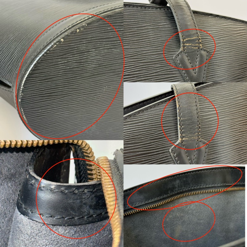 LOUIS VUITTON 路易威登 黑色EPI水波紋肩背包 SAINT JACQUES M52262-7