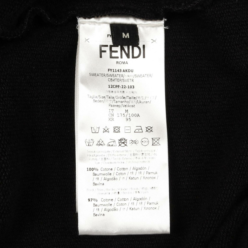 FENDI x VERSACE FENDACE 美杜莎刺繡連帽衫，純棉材質，黑色，二手男款 #M-3