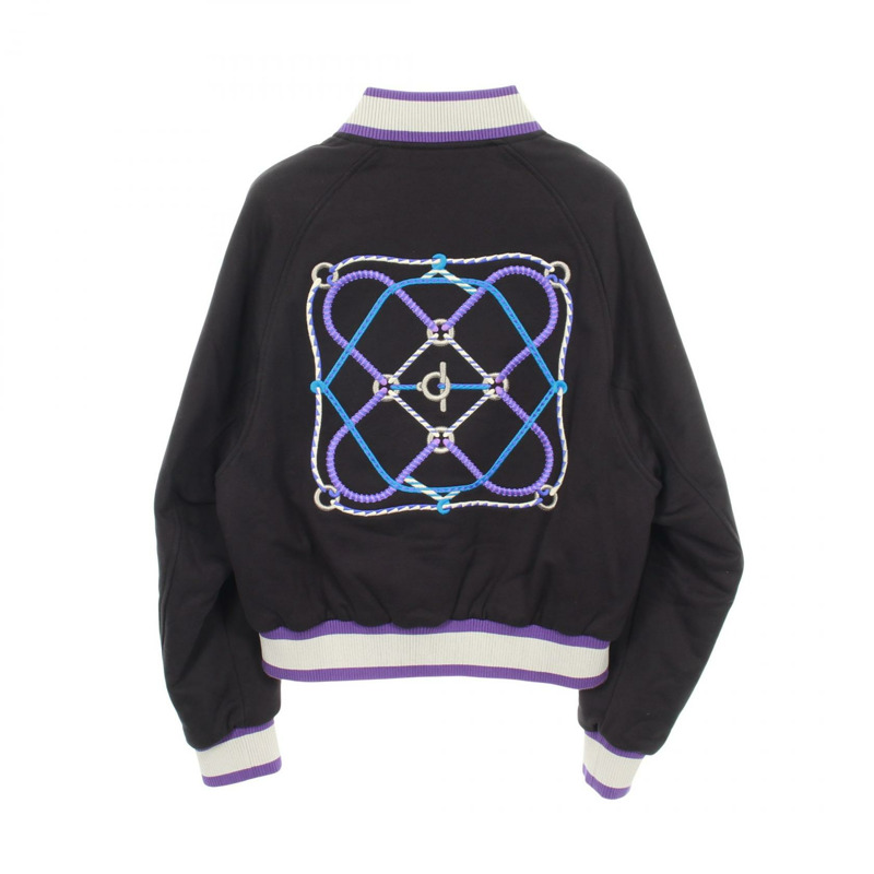 HERMESFigureARTISTIQUE 夾克棉質黑色紫色灰色二手女式-1