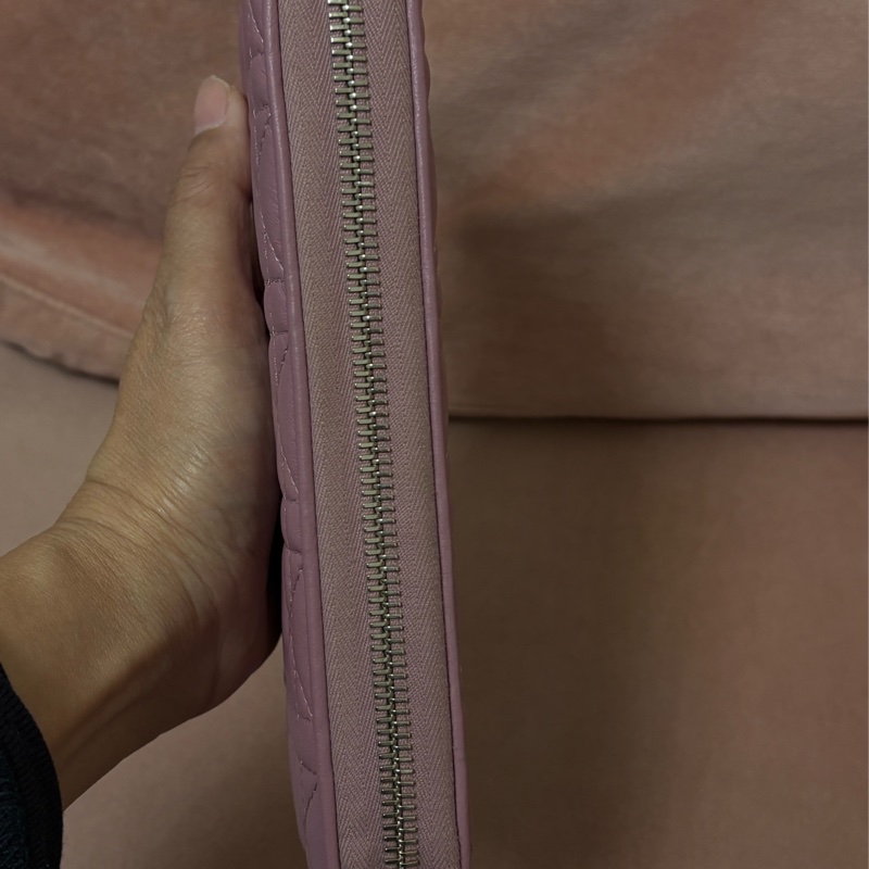 Dior Lady Dior 粉紫羊皮長夾｜拉鍊長夾-5