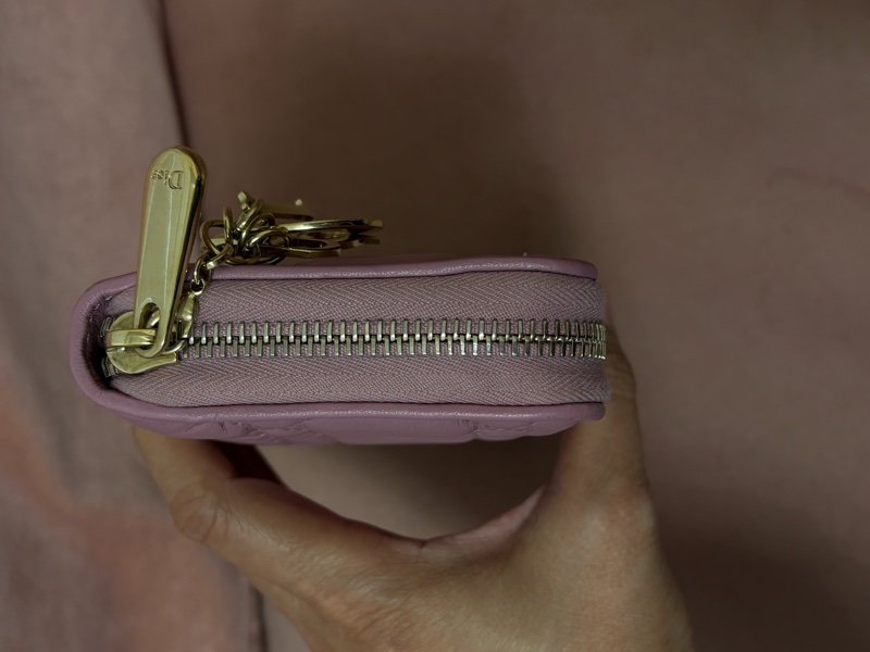 Dior Lady Dior 粉紫羊皮長夾｜拉鍊長夾-7