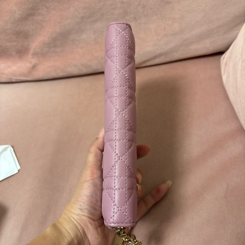 Dior Lady Dior 粉紫羊皮長夾｜拉鍊長夾-11