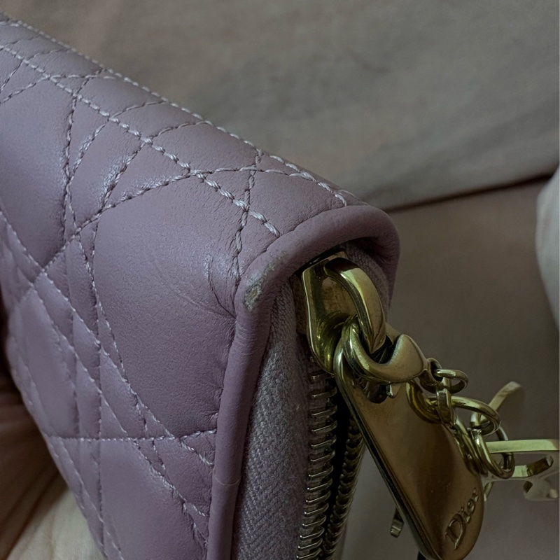 Dior Lady Dior 粉紫羊皮長夾｜拉鍊長夾-20