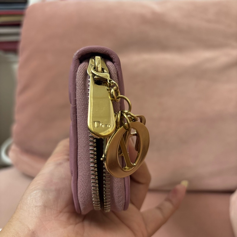 Dior Lady Dior 粉紫羊皮長夾｜拉鍊長夾-21