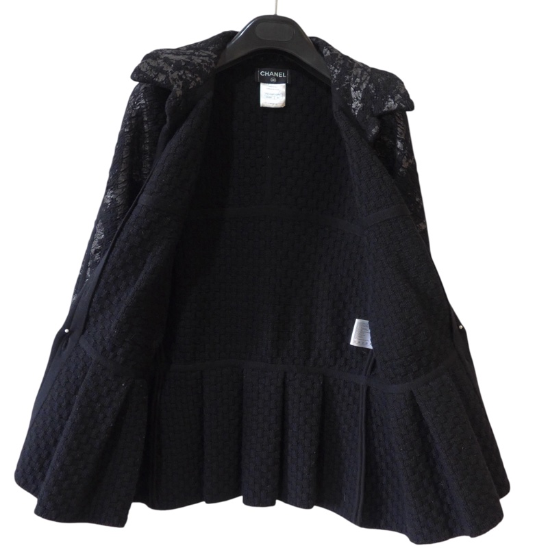 CHANEL 8分袖下擺荷葉邊毛料外套-3