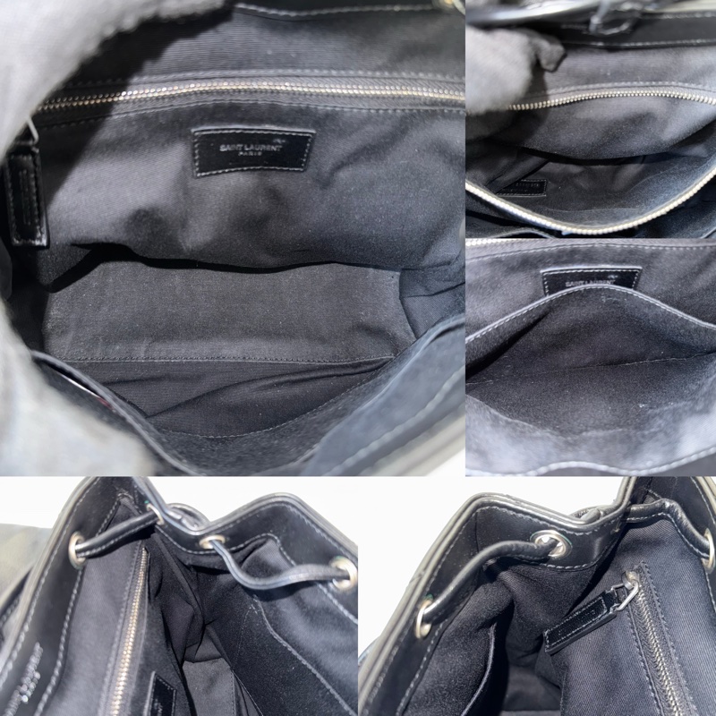 YSL 聖羅蘭 黑色牛皮後背包 LOULOU BACKPACK 487220-5