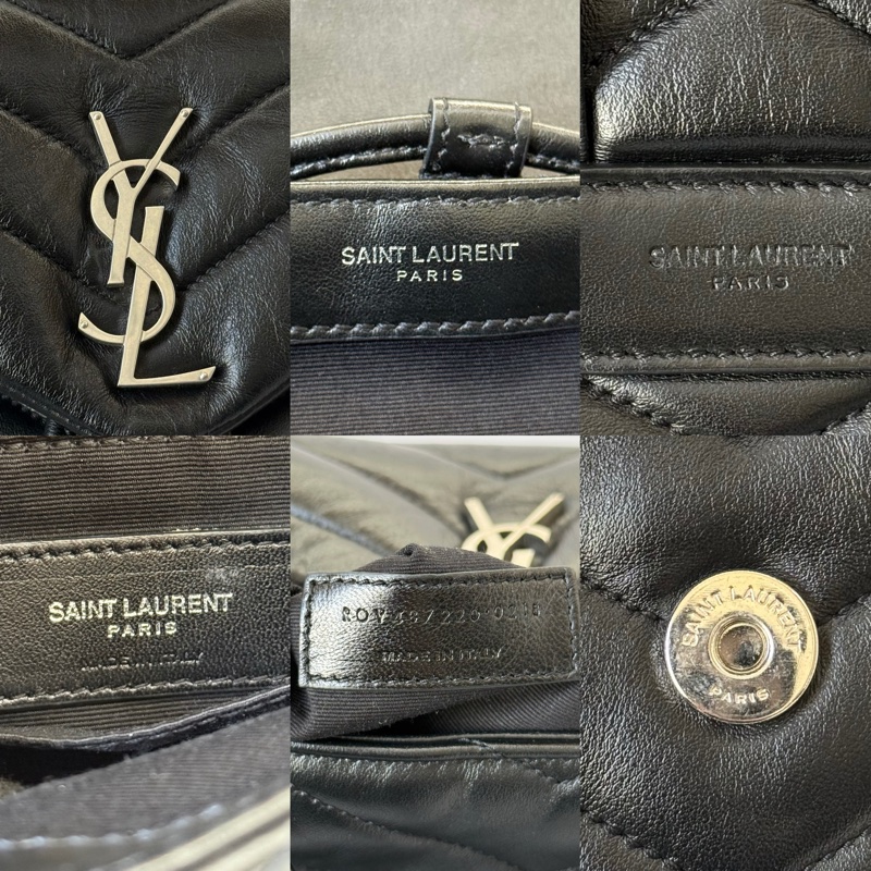 YSL 聖羅蘭 黑色牛皮後背包 LOULOU BACKPACK 487220-6