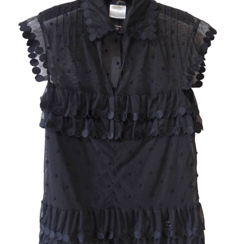 CHANEL 蕾絲刺繡無袖上衣-1