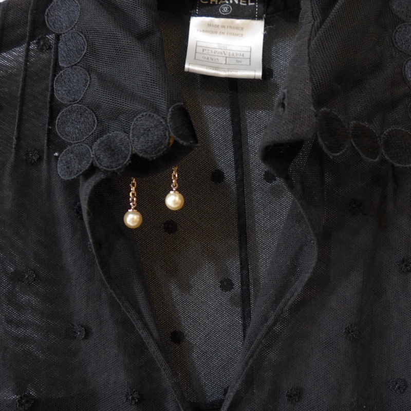 CHANEL 蕾絲刺繡無袖上衣-5