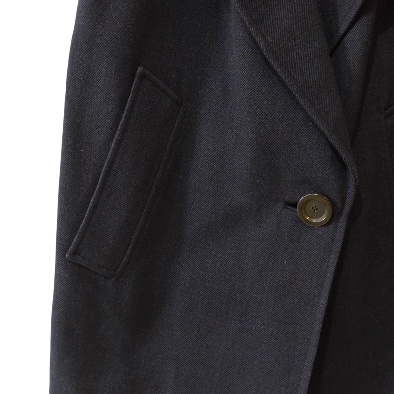 HERMES深藍色簡約厚磅棉背心外套-2