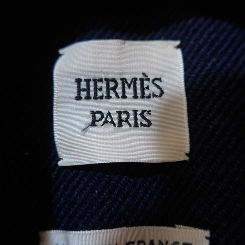 HERMES深藍色簡約厚磅棉背心外套-4