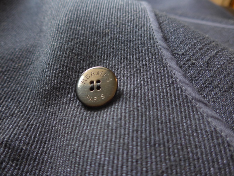 HERMES深藍色簡約厚磅棉背心外套-7