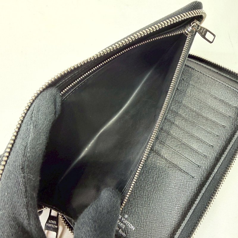 LV 黑灰棋盤格拉鏈長夾-5