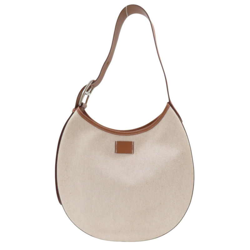 金棕色 Swift牛皮 米色 帆布 Arcon 肩背包 W刻 銀扣【HERMES 愛馬仕】 H084853CKAA-1