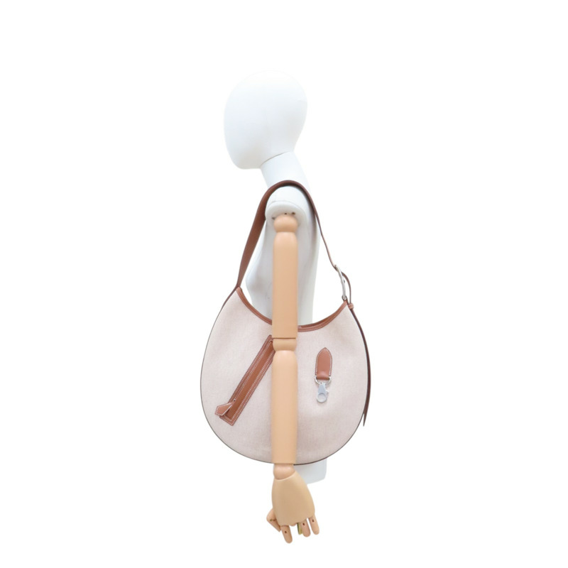 金棕色 Swift牛皮 米色 帆布 Arcon 肩背包 W刻 銀扣【HERMES 愛馬仕】 H084853CKAA-9