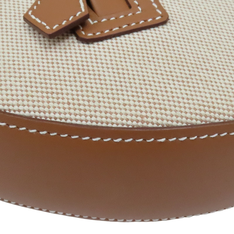 金棕色 Swift牛皮 米色 帆布 Arcon 肩背包 W刻 銀扣【HERMES 愛馬仕】 H084853CKAA-10