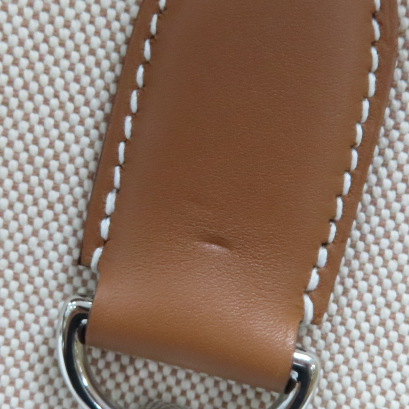 金棕色 Swift牛皮 米色 帆布 Arcon 肩背包 W刻 銀扣【HERMES 愛馬仕】 H084853CKAA-17