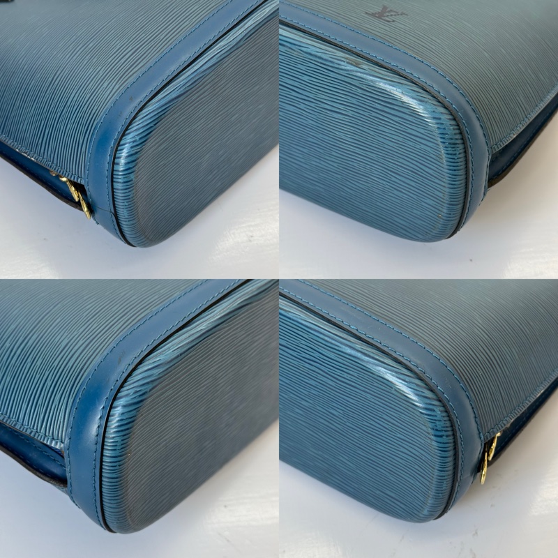 LOUIS VUITTON 路易威登 藍色EPI水波紋肩背包 LUSSAC M52285-4