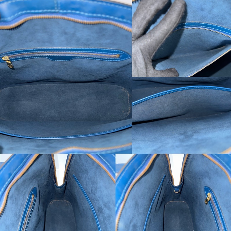 LOUIS VUITTON 路易威登 藍色EPI水波紋肩背包 LUSSAC M52285-6