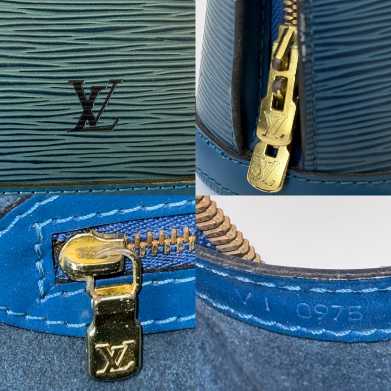LOUIS VUITTON 路易威登 藍色EPI水波紋肩背包 LUSSAC M52285-7