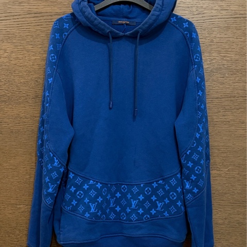 LV藍色老花連帽上衣