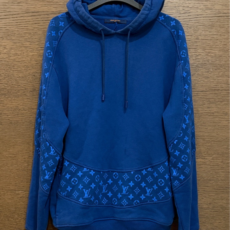 LV藍色老花連帽上衣-0
