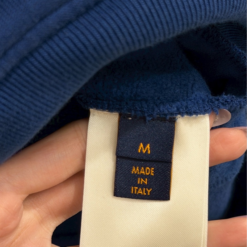 LV藍色老花連帽上衣-2