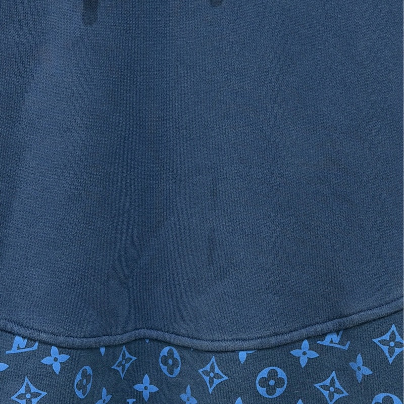 LV藍色老花連帽上衣-3