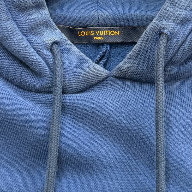 LV藍色老花連帽上衣-4