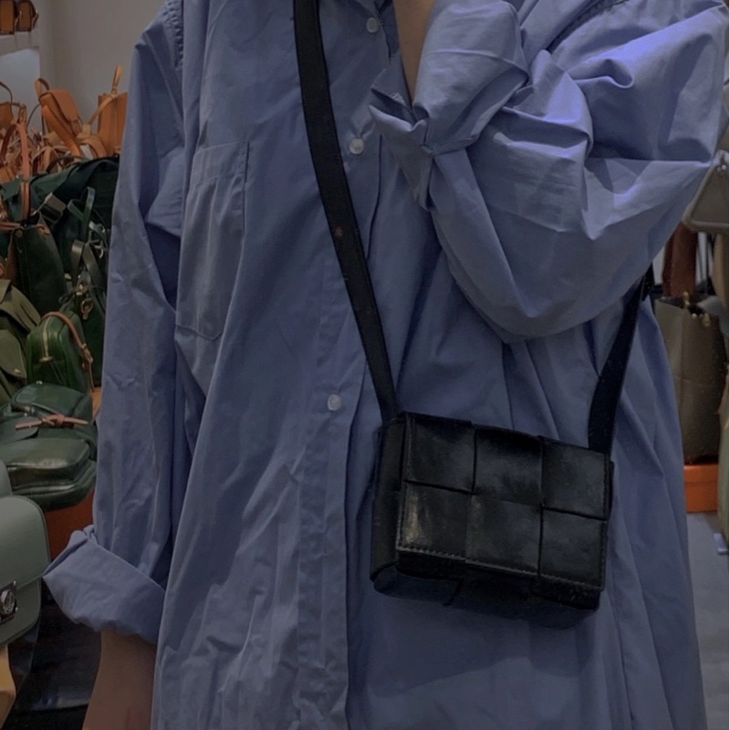 BV Mini Cassette 六格 大格編織斜背小包 黑-26