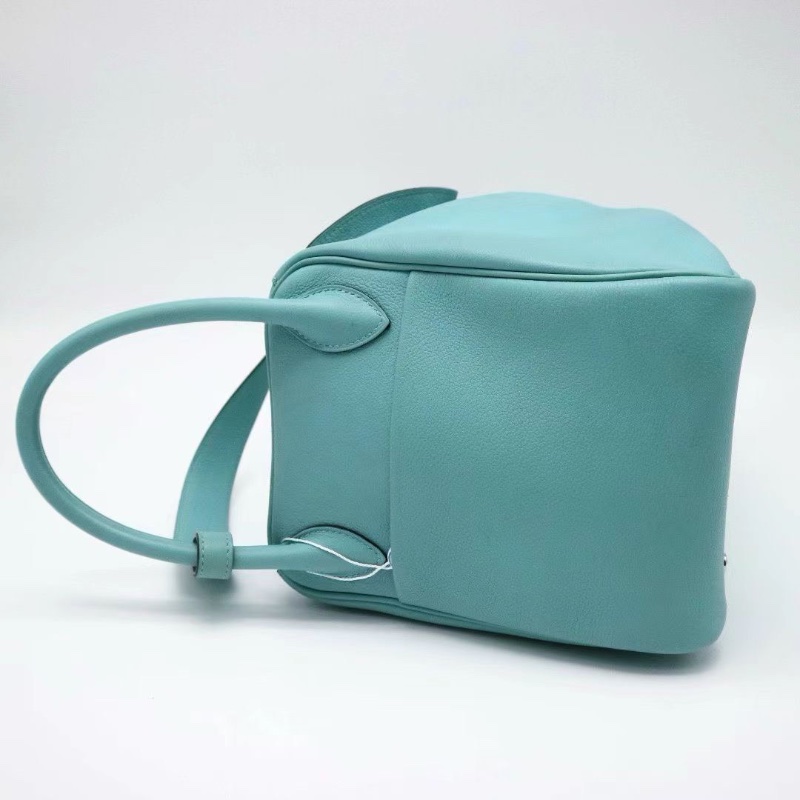 HERMES Lindy 30 肩背包馬卡龍藍+清冷銀扣 Evercolor小牛皮30*20 98新配件塵袋-4