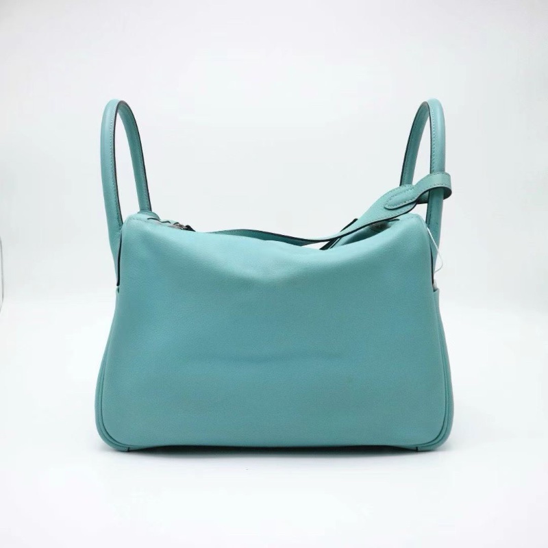 HERMES Lindy 30 肩背包馬卡龍藍+清冷銀扣 Evercolor小牛皮30*20 98新配件塵袋-7