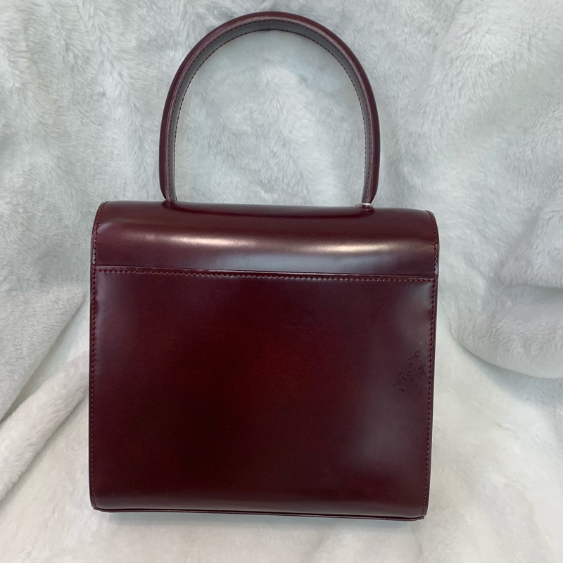 CARTIER 棗紅色大C銀扣2way xc016-1