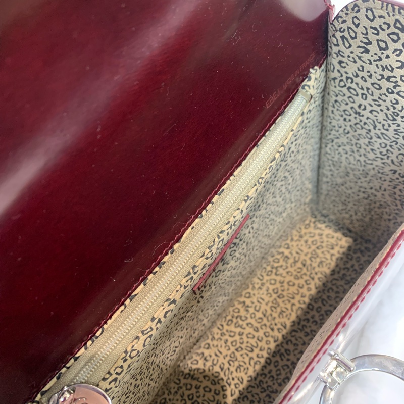 CARTIER 棗紅色大C銀扣2way xc016-7