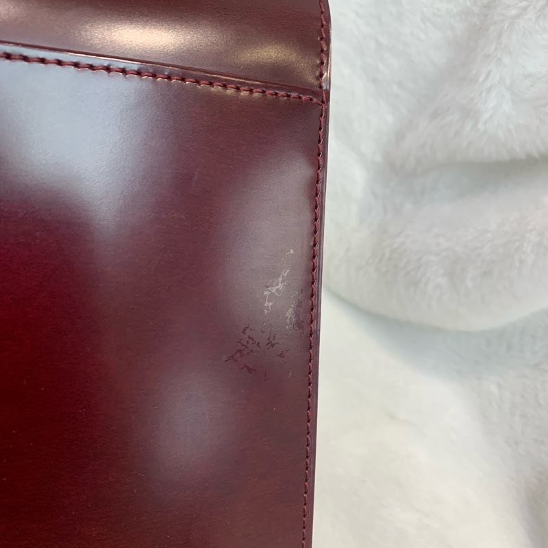 CARTIER 棗紅色大C銀扣2way xc016-10