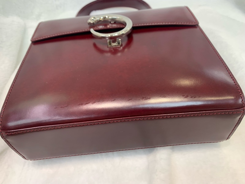 CARTIER 棗紅色大C銀扣2way xc016-11