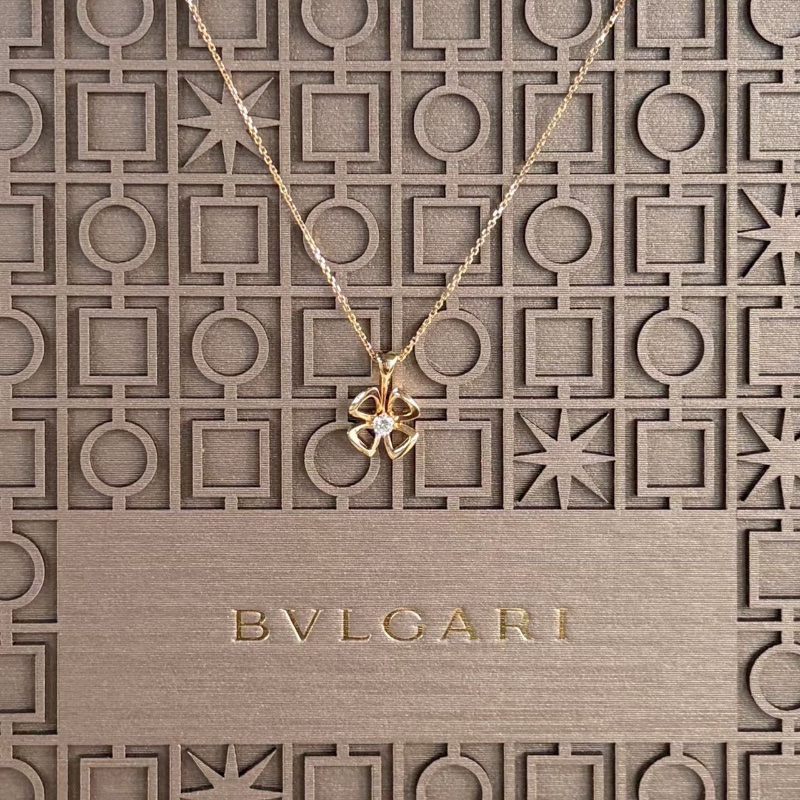 Bvlgari詠綻系列單鑽花朵項鍊18k玫瑰金 鏈長約42 99新配件盒子 保卡 購證-2