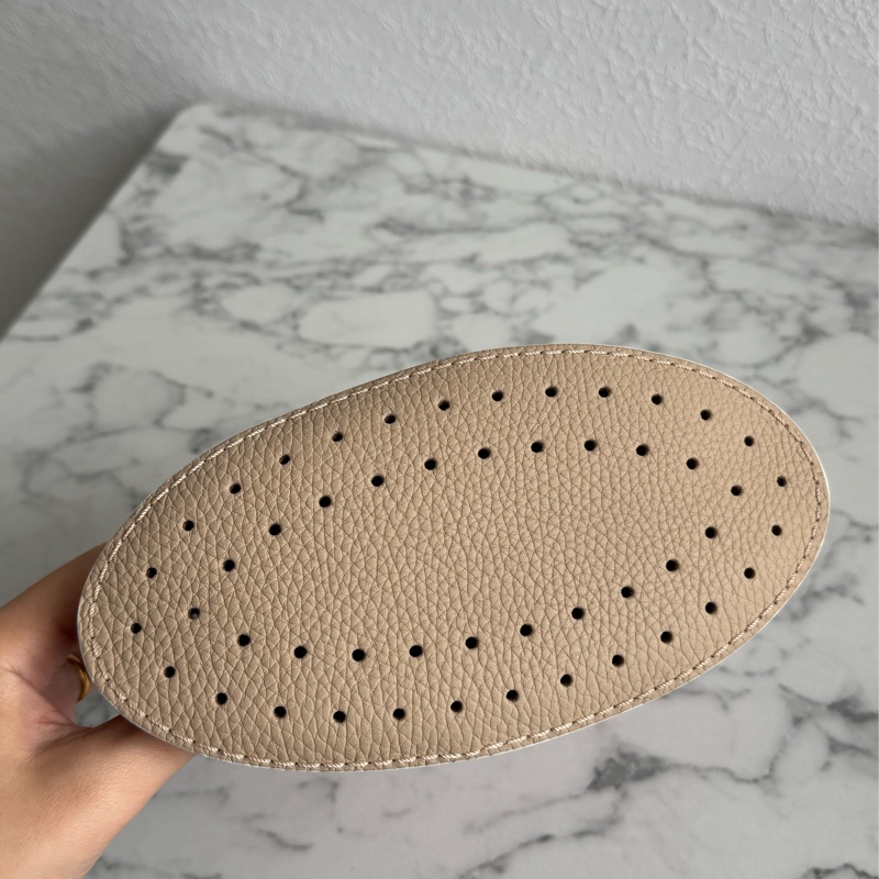 Delvaux 暗粉皮革白邊手提水桶包❤️‍🔥貴婦愛用-4