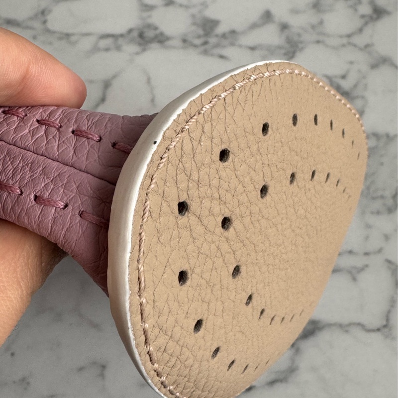 Delvaux 暗粉皮革白邊手提水桶包❤️‍🔥貴婦愛用-5