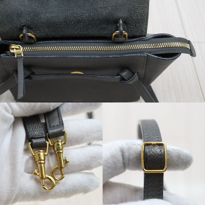 Celine belt nano 深灰色鯰魚包-8