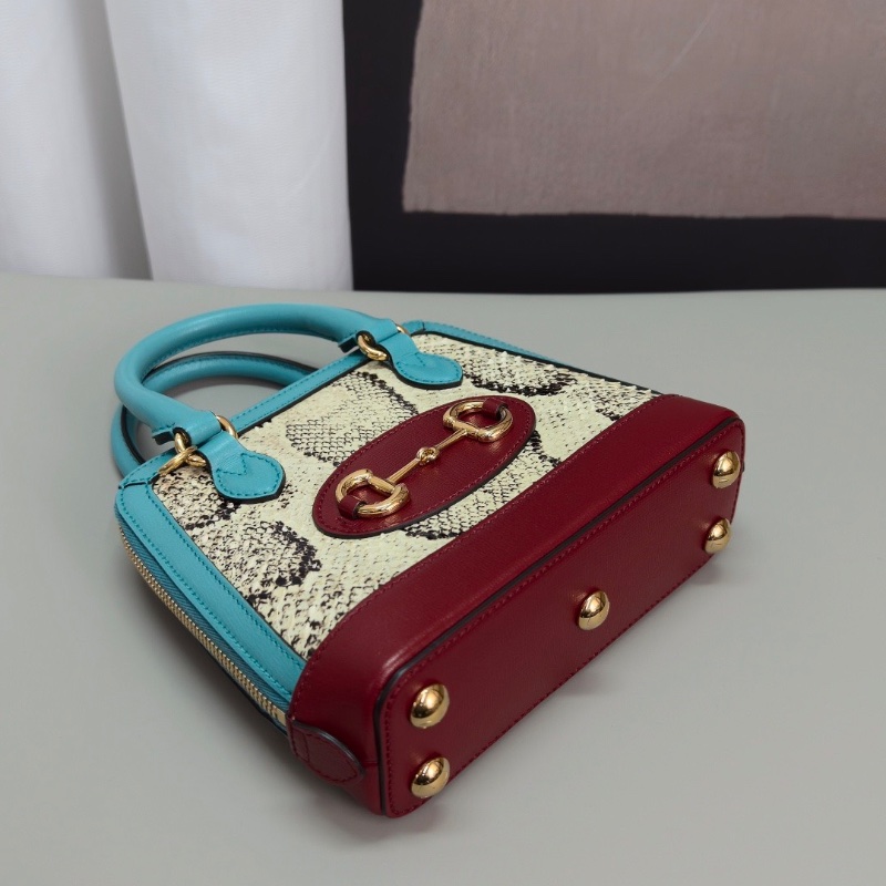 GUCCI 1955蛇皮拼皮貝殼 手提肩背斜背包20*18*7 98新配件塵袋 購證-4