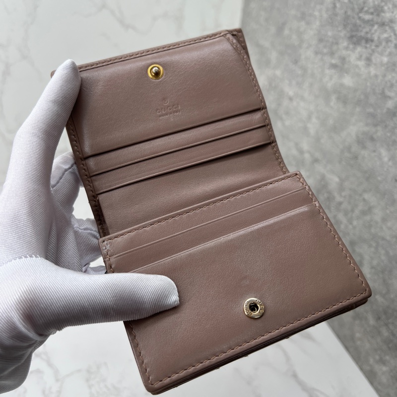 香緹國際精品 850 Gucci 馬蒙短夾#藕粉色-5