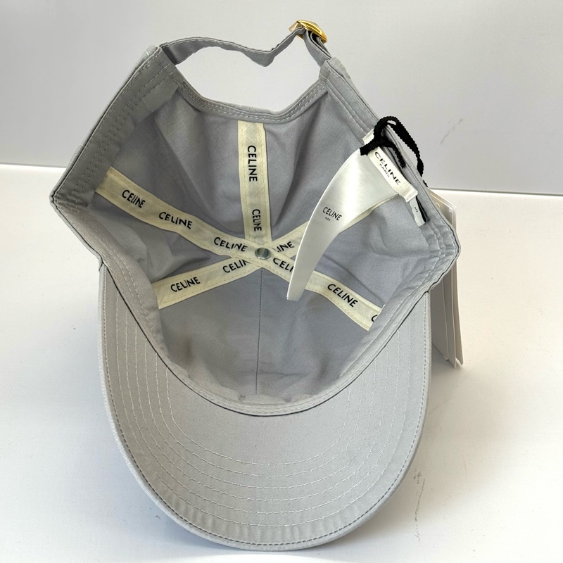 CELINE 賽琳 灰藍色TRIOMPHE LOGO棒球帽-4