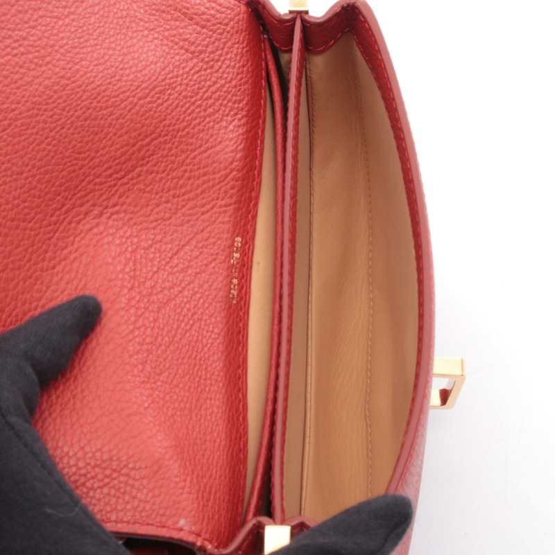 Delvaux Mutan 紅色皮革單肩斜挎包,二手女款-2