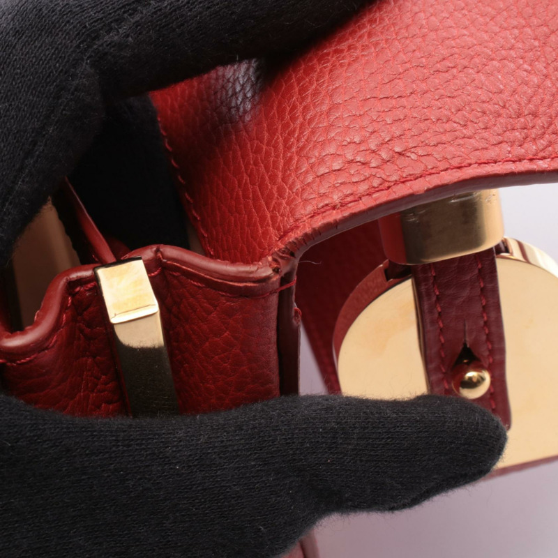 Delvaux Mutan 紅色皮革單肩斜挎包,二手女款-5