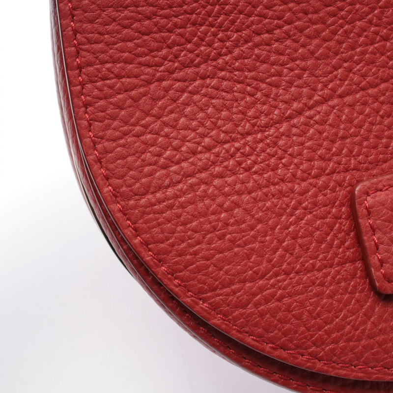 Delvaux Mutan 紅色皮革單肩斜挎包,二手女款-6