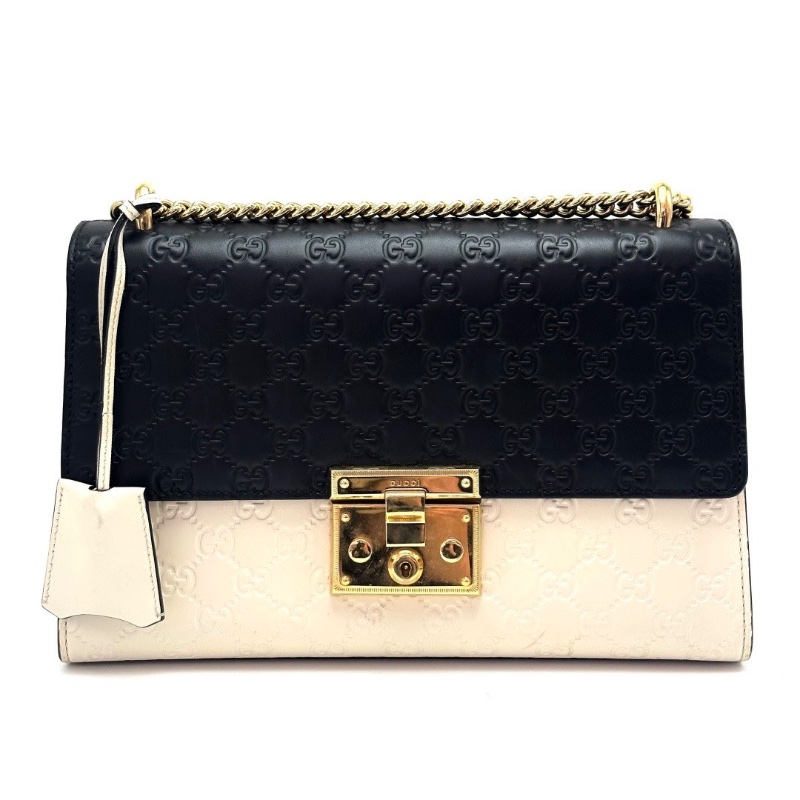 GUCCI 黑白熊貓padlock 大號月光寶盒肩背斜背包30*19.5*10 98新配件塵袋-5